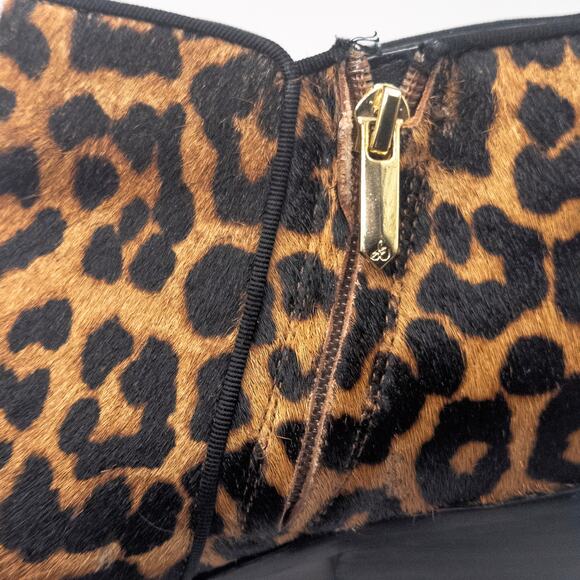 Sam Edelman Women’s Ankle Boots Cheetah Print Mob Wife Retro Glam Zip Size 9.5 - Picture 7 of 9